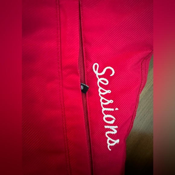 Sessions Red Embroidered Ski Snowboard Pants Size XL - Picture 11 of 12